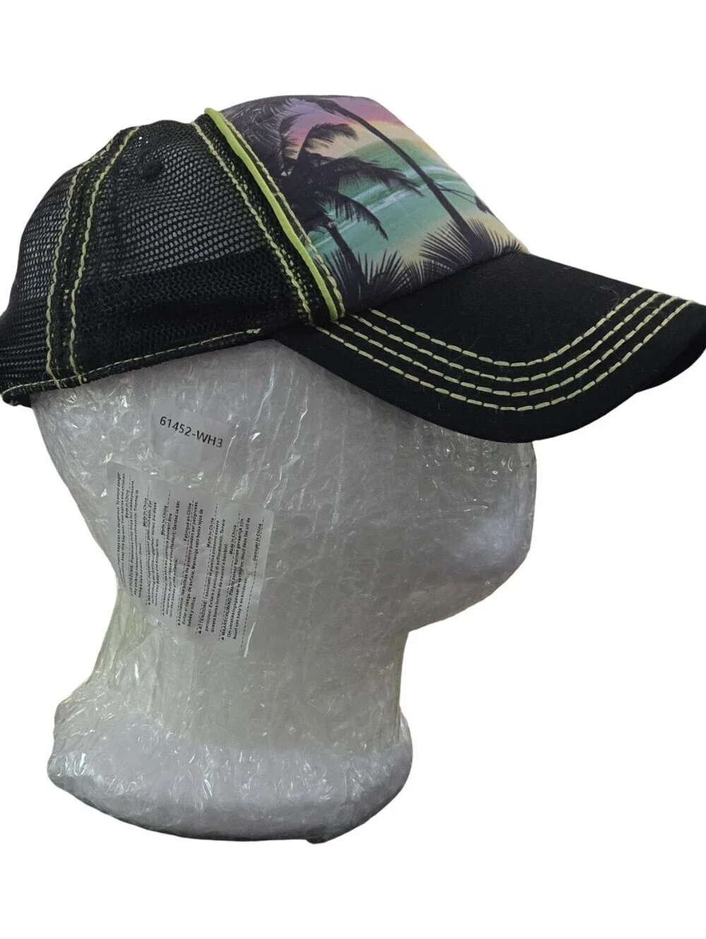 Disney Mickey Tropical Sunset Trucker Hat Palm Silhouette Travel Vacation Adult